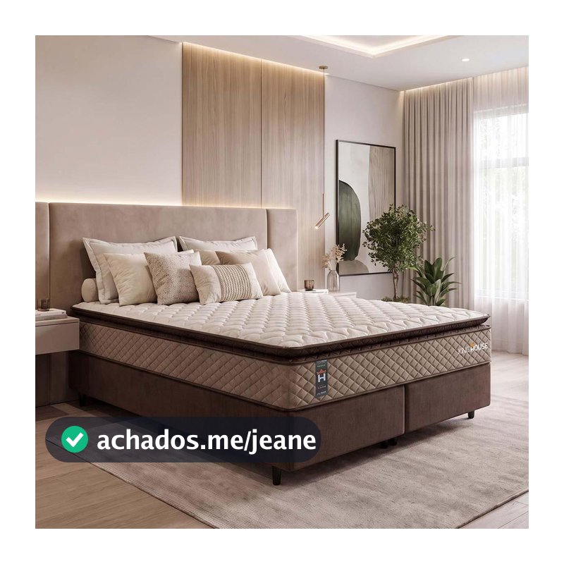 Conjunto Cama Box Espuma Atlanta Bege King 193x203x62