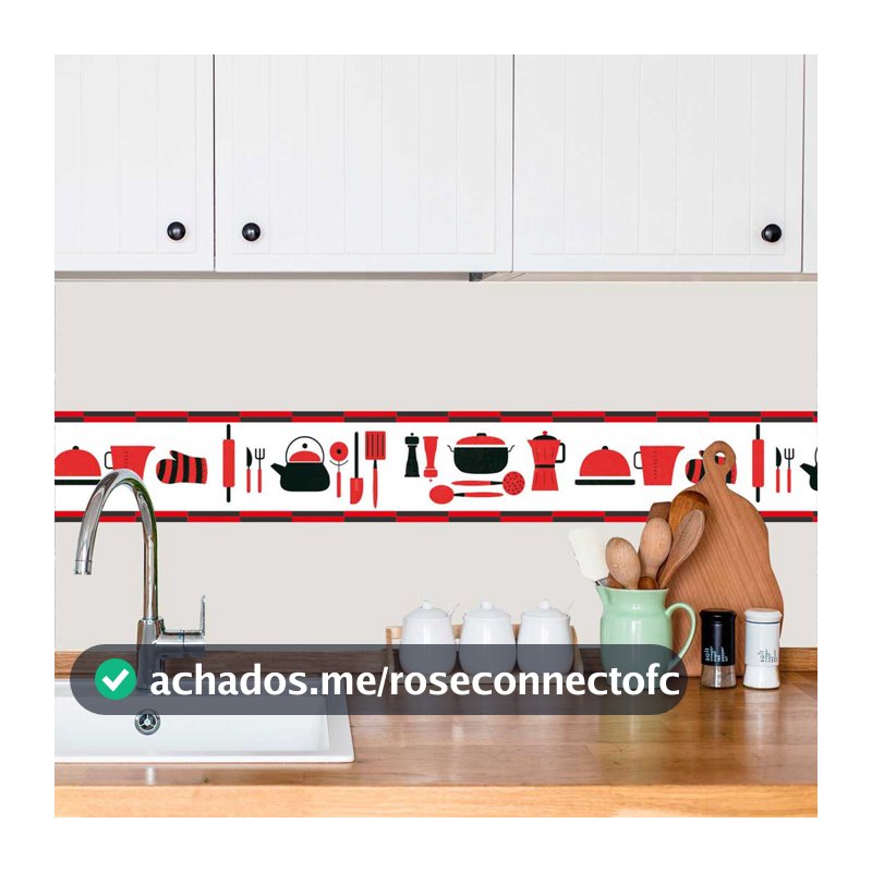 Borda decorativa adesivo faixa para cozinha diversos modelos - 100 x 10 cm