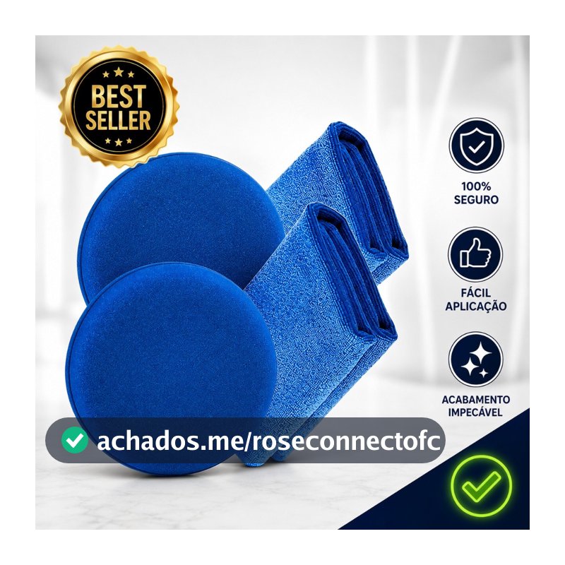 Kit 2 Aplicadores Espuma Automotivos Ceras Selantes Aplicações Vonixx/kers + 2 Toalhas Microfibra
