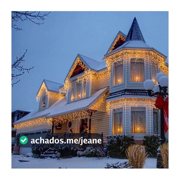 Cascata 400 BQ Led 10m Externa Blindada Natal A Prova D'agua Cor Das Luzes Branco Quente 110V E 220V
