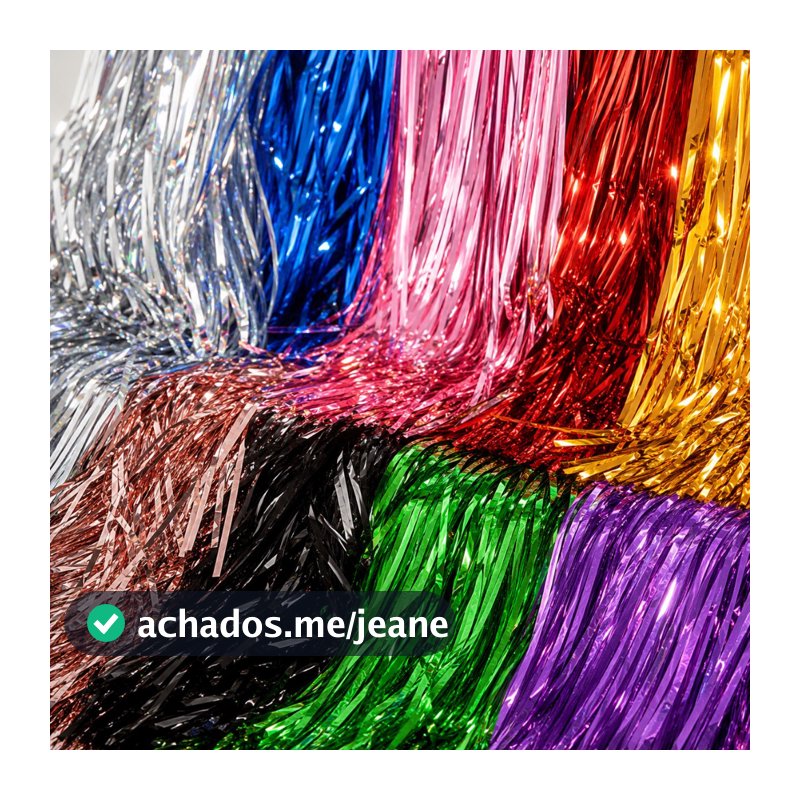Cortina Metalizado para Festa 1 2 3 4 un Painel Decoração 1x2m Fita Metalizada Várias Cores