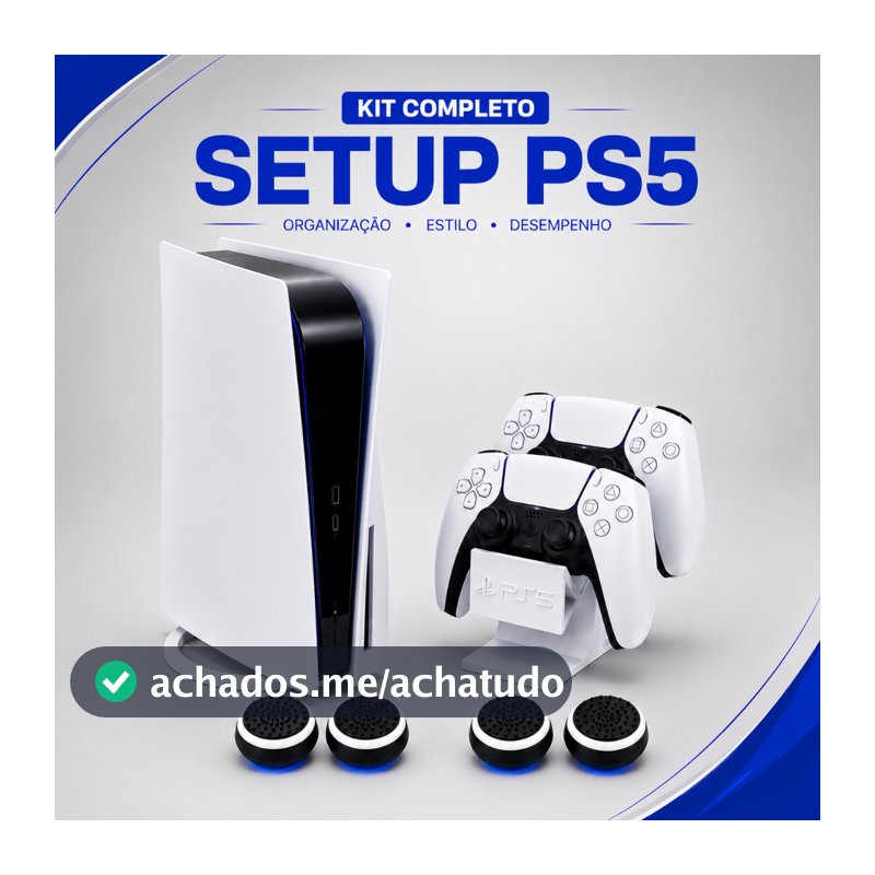 Suporte PS5 Base De Mesa Vertical + Grip + Suporte Controle