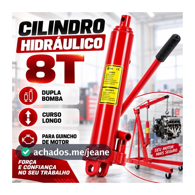 Bomba Hidráulica Guincho Girafa 8 Ton Cilíndro Reposição Ferramenta de Elevação Carga Industrial