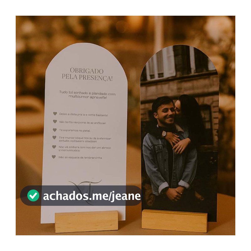 MENU DE CASAMENTO PERSONALIZADO COM FOTO E BORDAS ARREDONDADAS