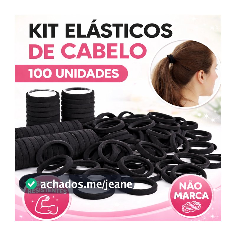 100 Unidades Elástico Xuxinha/ Rabicó de Cabelo colorido Adulto Infantil Criança