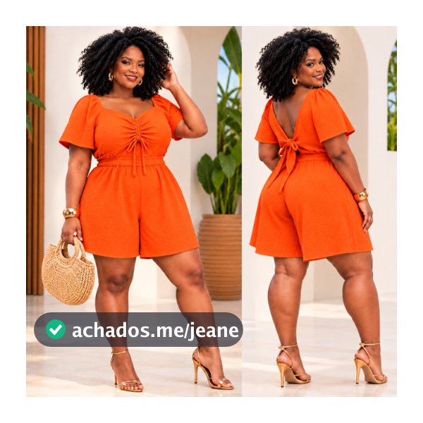 Macaquinho Verão Plus Size Feminino Soltinho Duna Pipoca Decote V Franzido Elegante