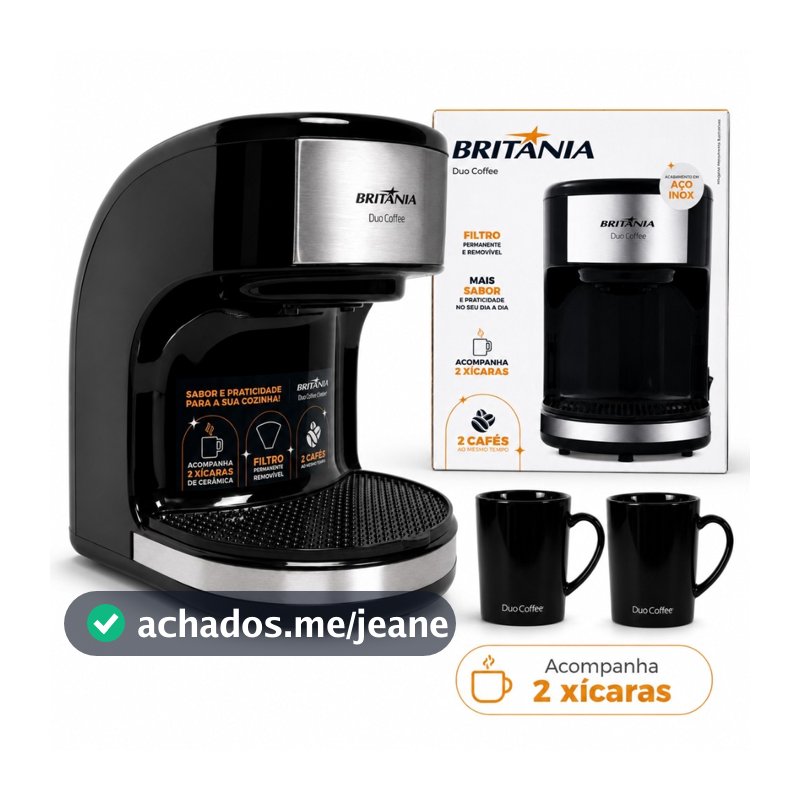 Cafeteira Britânia 450W Base Antiderrapante Duo Coffee