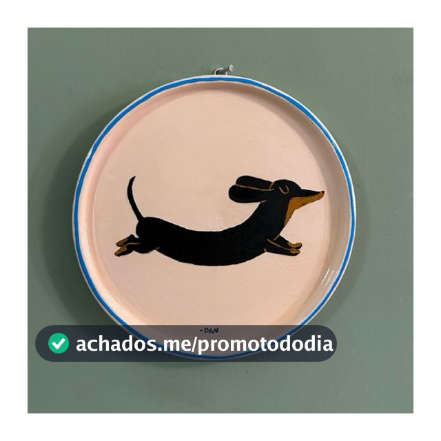 Prato decorativo de argila para parede - Salsicha preto com canela