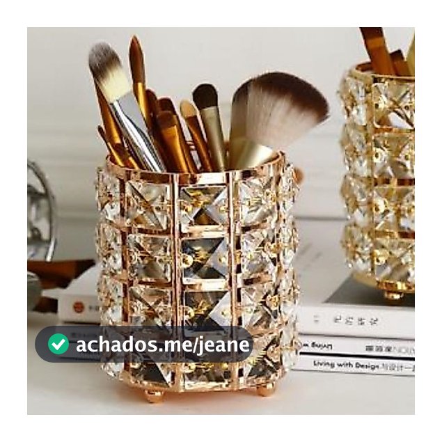 Porta Pincel de Cristal de Luxo p/ Maquiagem e Objetos