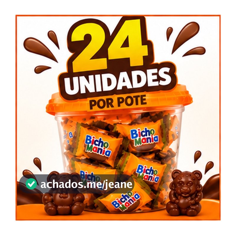 Pote 24un Mini Chocolate Bicho Mania Ao Leite Ki Kakau Bichinhos