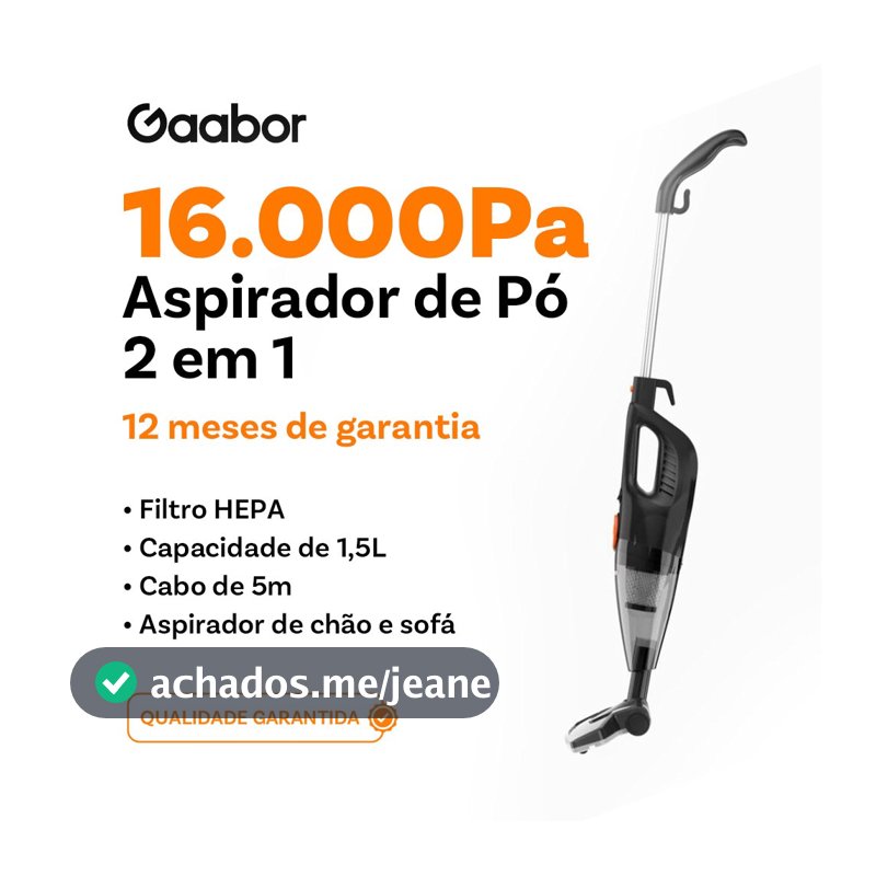 Gaabor Aspirador de Pó Portátil 2 em 1 com Fio Haste de Pressão 16000Pa Sucção Forte GVCW-M15A -1