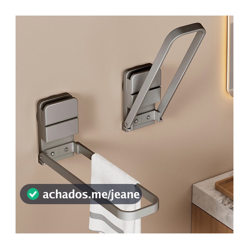 Cabide de Toalha com Ventosa Removível Aço Carbono Compacto