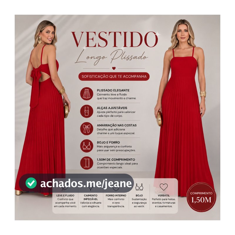 Vestido Longo Plissado Alça Fina e Amarração nas Costas com Forro e  Bojo Casamento Formaturas