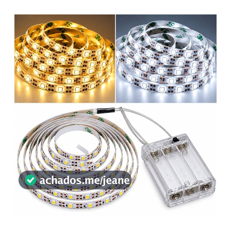 Fita De Led Fio Led De Pilha Autocolante 2m 120 LEDs Cordão Mangueira Decoração Casa Tv Móvel