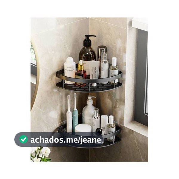 2 Prateleiras Multiuso Canto Organizador Banheiro Cozinha Suporte Inox