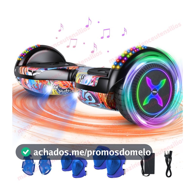 Hoverboard Camuflado C/ Led Colorido E Música Bluetooth