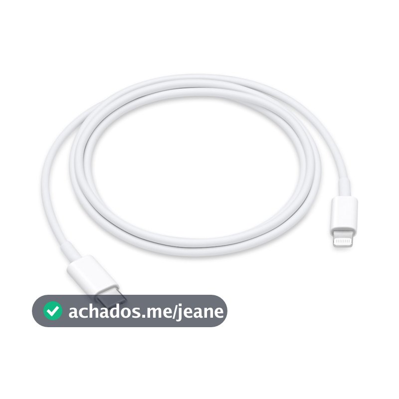 Cabo PD USB-C para Lightning Compatível com iPhone, iPad, 20W, 1M