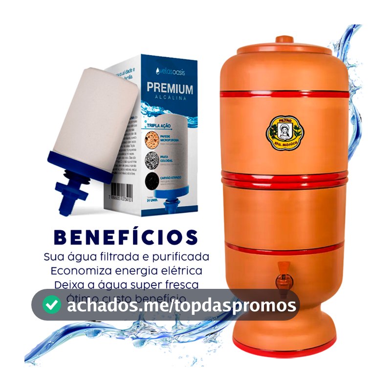 Filtro de Barro 6 litros C/ Boia Vela e Torneira