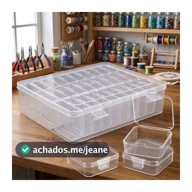 Caixa Organizadora Estojo 30 Caixas 22.5x17.5x6cm Transparente