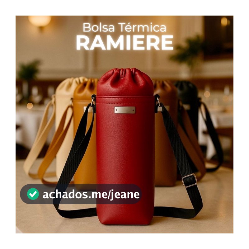 Bolsa Térmica de Luxo Artesanal RAMIERE - Couro Sintético Premium, Bolsa para Garrafa, Vinho Wine Bag