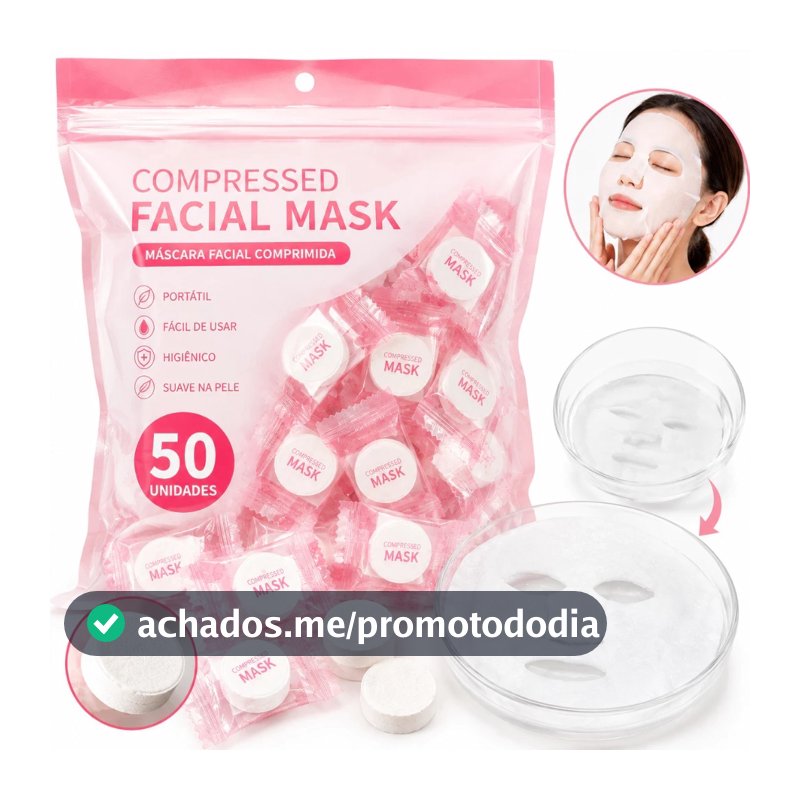 Kits com 50 ou 100 Máscaras Facial Comprimida Pastilhas de Algodão para Sérum Skincare