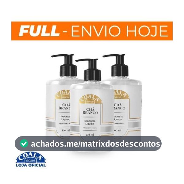 Kit Coala 3 Sabonetes Líquido Chá Branco 500ml