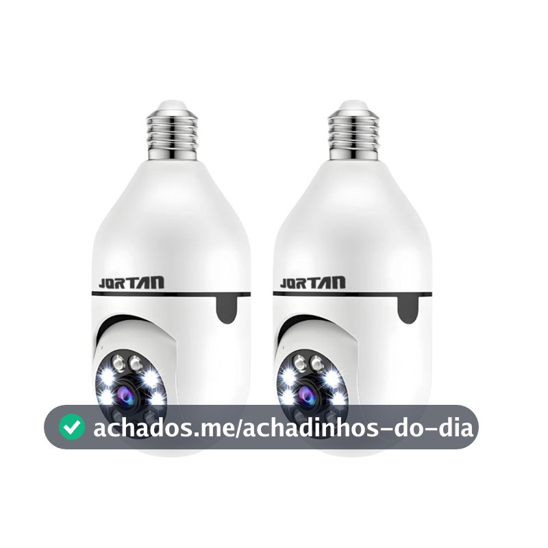 Kit 2 Mini IP Câmera de Segurança Wi-fi Branco com Áudio Bidirecional Visão Noturna e Sensor de Movimento - YOOSEE