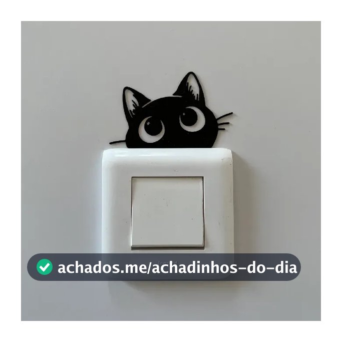 Adorno Decorativo de Gatinho Fofinha para Interruptor - Decoração 3D