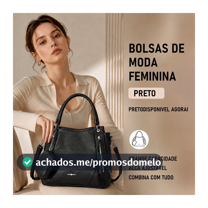 JAMI JAMI Bolsa Feminina Grande De Ombro E Transversal Pu Com Carteira TM9034