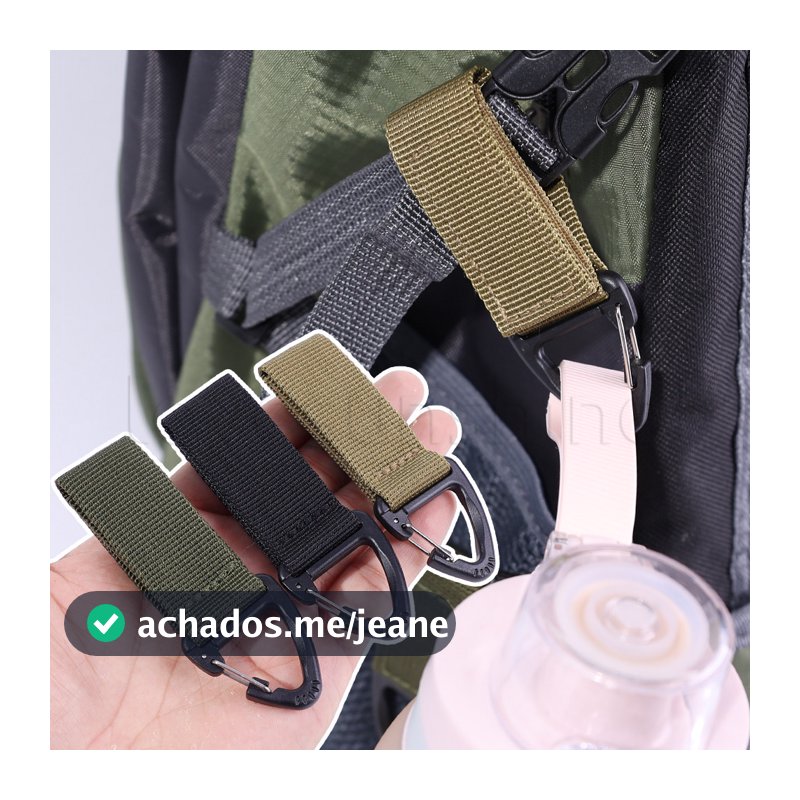 Mosquetão De Camping Exterior-Para , Caminhadas , Viagens-Gancho De Chave De Mochila Tática-Multifuncional , Universal , Durável-Correia De Nylon-Acessório De Escalada Pendurado