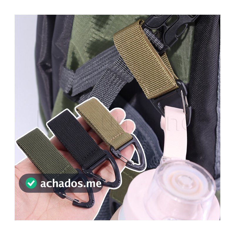 Mosquetão De Camping Exterior-Para , Caminhadas , Viagens-Gancho De Chave De Mochila Tática-Multifuncional , Universal , Durável-Correia De Nylon-Acessório De Escalada Pendurado