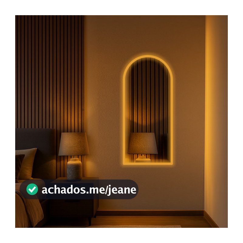 Espelho Orgânico Janela Led Jateado Borda Infinita Bivolt Sem Led Banheiro Quarto Hall Decorativos Frio Quente Neutro
