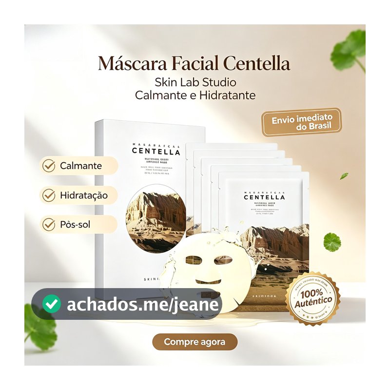 SKIN1004 Madagascar Centella Watergel Sheet Ampoule Mask, 5unidades, Máscara Facial Coreana Hidratante e Calmante