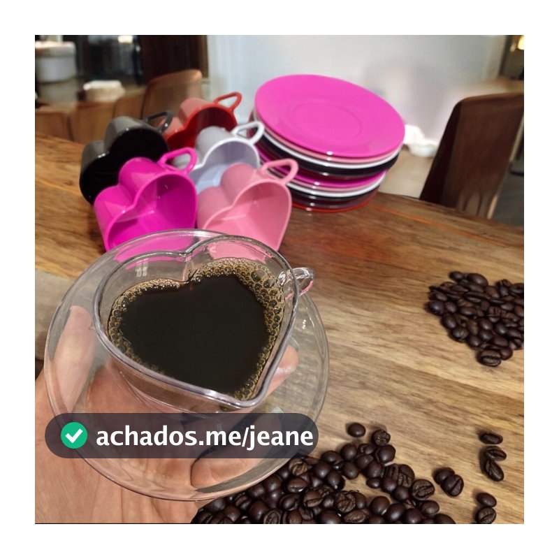 Cantinho do Café - 50 Xícaras Coração em Acrilico + 50 Pires Redondo chá mesa posta