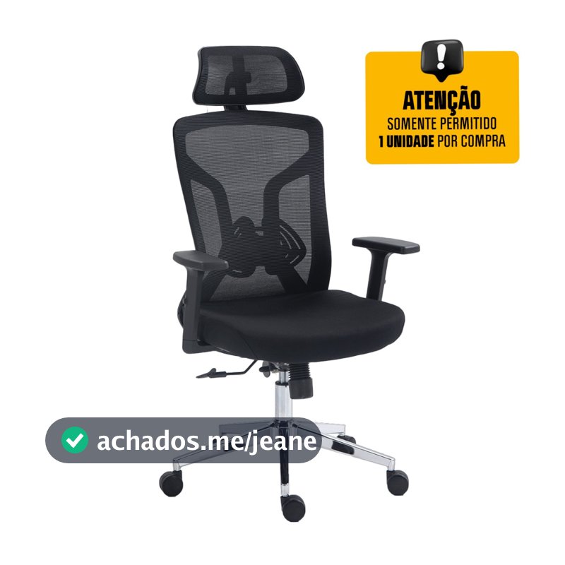 Cadeira de Escritório Diretor Dr.Office Ergo Pro, Mesh Respirável, Regular Altura, Preta