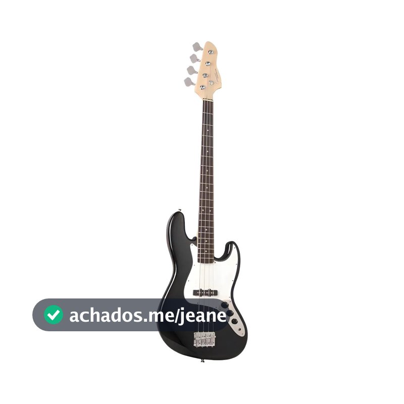 Contrabaixo Elétrico Giannini Gb100 4c Preto Branco Passivo Destro Envernizado 4