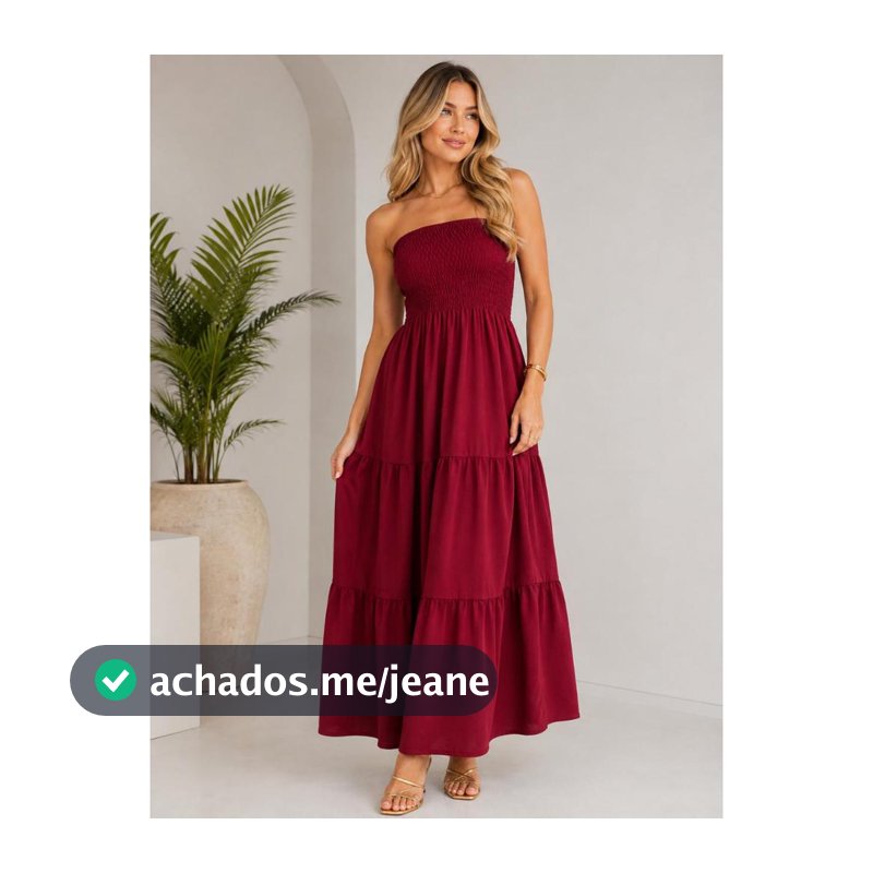 VESTIDO TOMARA Q CAIA LONGO LISO SAIA TRES MARIA