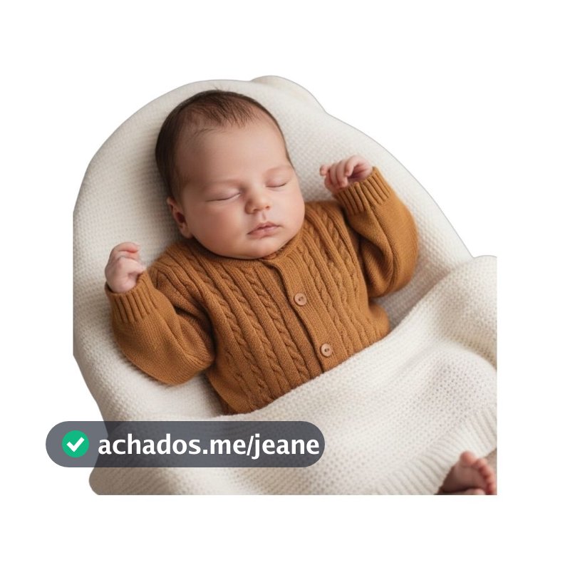 Casaquinho sueter trico para bebê trança gola redonda menino 0 a 3 meses.