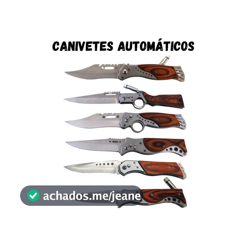 Canivete Automático Saque Rápido Esportivo Caça Pesca Com Trava e Bainha - 0133