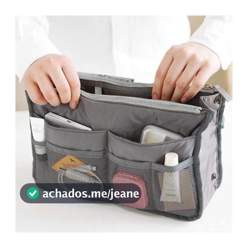 Necessaire Viagem Estilo Kpop Com Divisórias Duplas Zíper Oculto Organizador Grande Espaço Para Acessórios