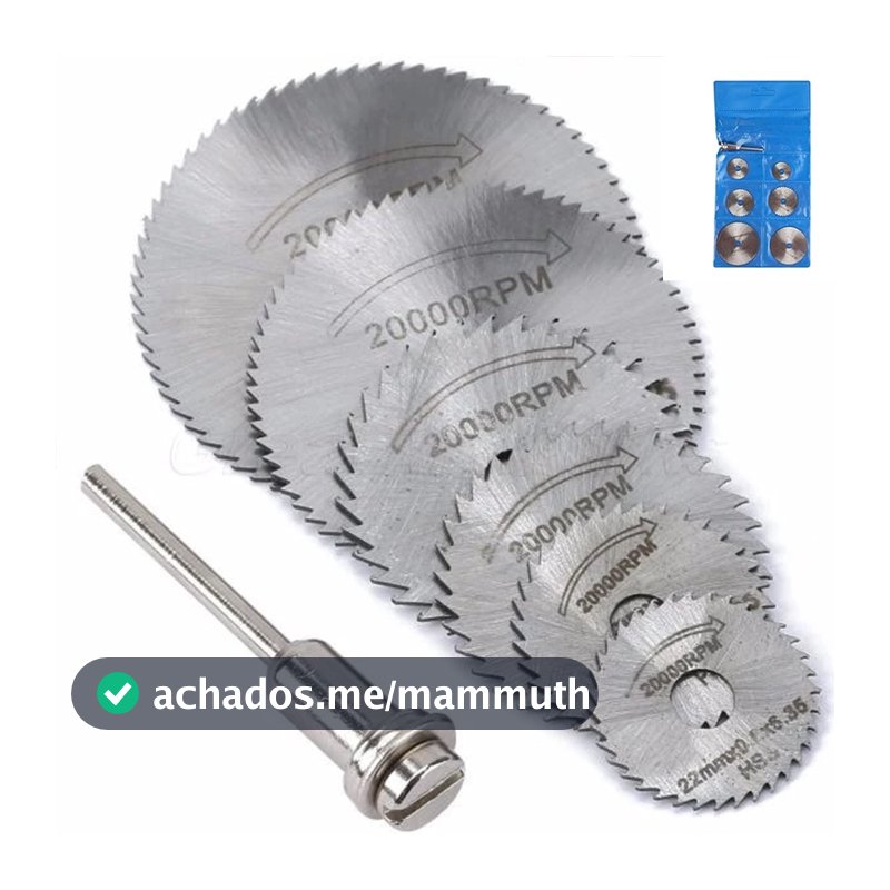 Kit 7 Peças Mini Disco Serra Circular Micro Retifica Dremel