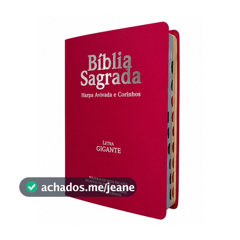 Bíblias Cristã Letra Gigante Capa Luxo Flexível Cor Pink Arc Com Harpa e Índice PPM Para Mulher A1