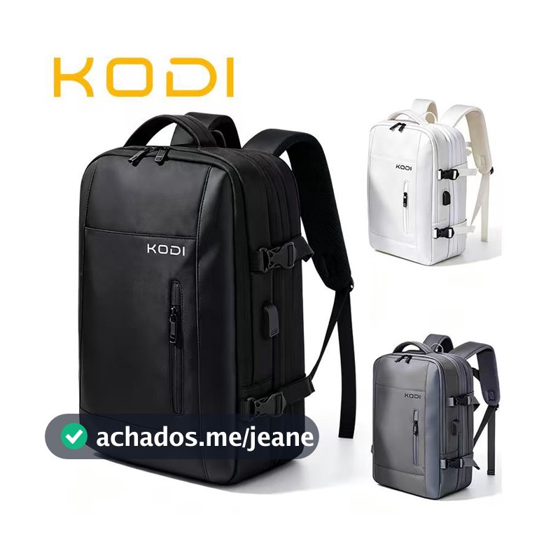 KODI Mochila de Viagem MascuIina e Feminina ImpermeaveI Reforçada Executiva para Notebook USB -Q7