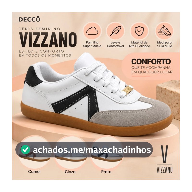 Sapato Feminino Vizzano Casual Modelagem Clássica Solado Sintético Original