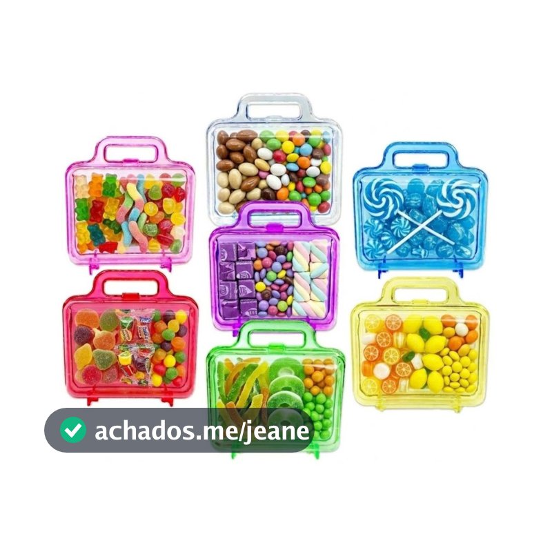 Kit 10 Maletas Acrílicas Coloridas 13x7x12,7cm Lembrancinha Festa Infantil Personalizada