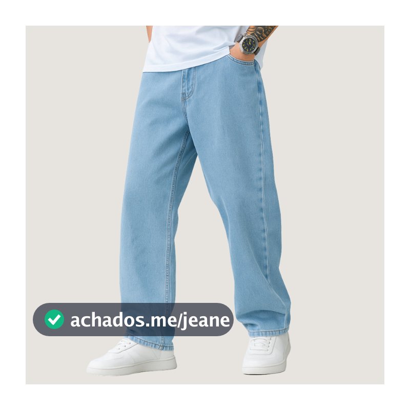 Calça Balão Calca Jeans Masculina Bag Boca Larga Streetwear Estilo Rua Despojado