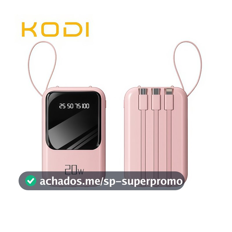 Carregador Portátil 10000mah con 4 cables de carga rápida Banco de energía digital LED-A6