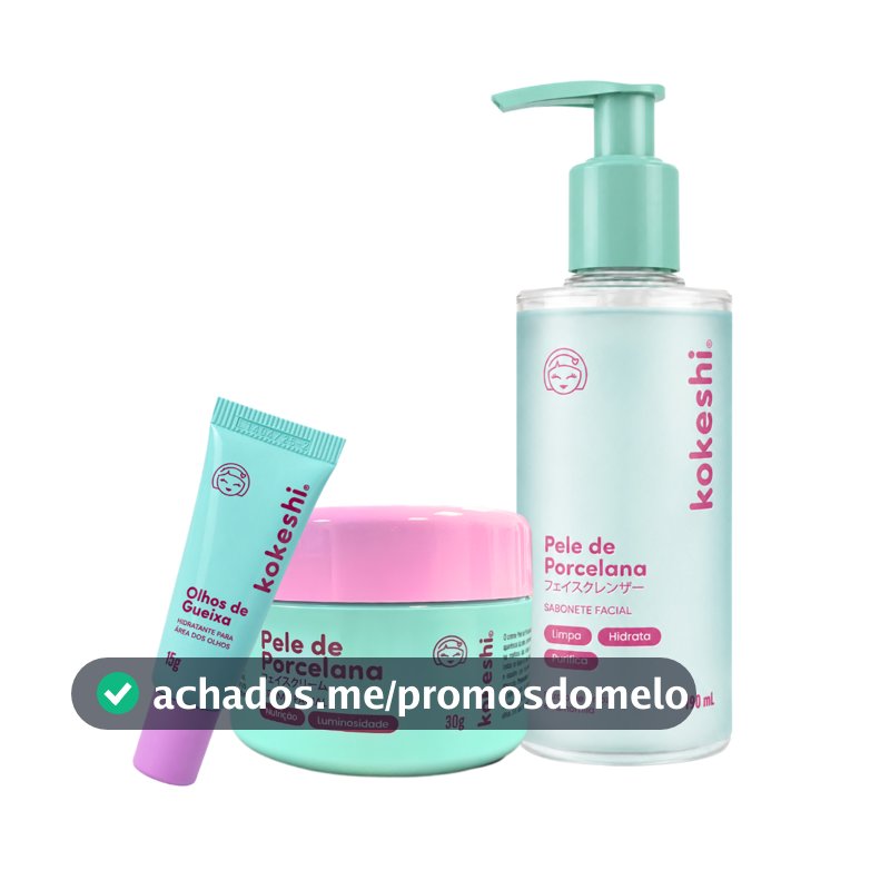 Kit Limpeza e Hidratação Facial Pele de Porcelana Kokeshi Sabonete Olhos de Gueixa