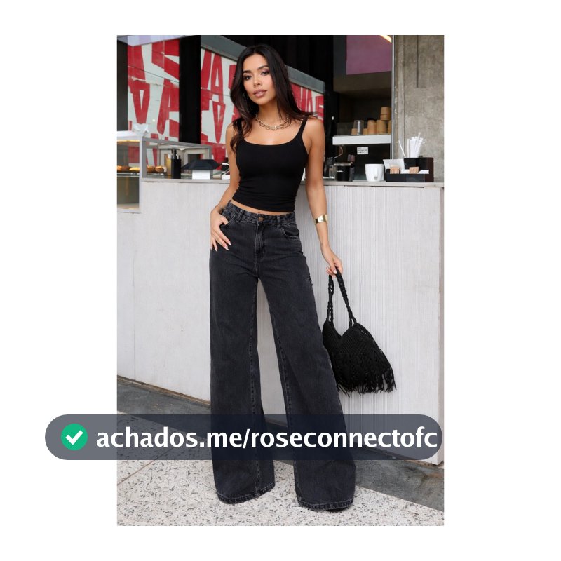 Calça Wide Leg Jeans Feminina Moderna Pronta Entrega Premium