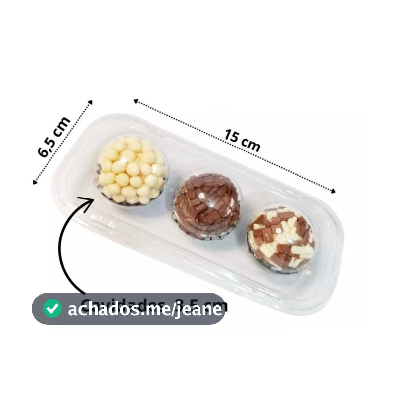 1050un EMBALAGEM BLISTER FLIP BALL PARA 3 BRIGADEIROS YINPACK